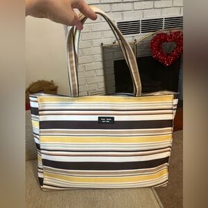 Kate spade striped canvas large bag